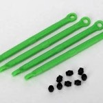 Traxxas Toe link, front & rear (molded composite) (green) (4)/ hollow balls (8)