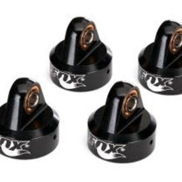 Traxxas Shock caps, aluminum (black-anodized), Fox Shocks (4)