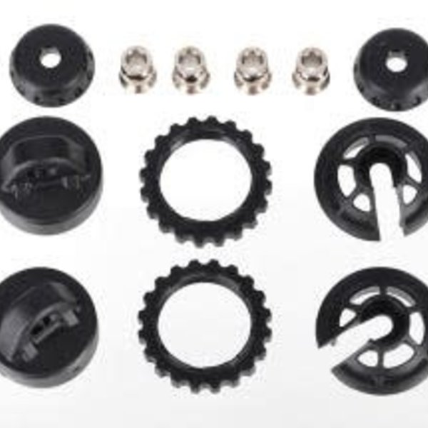 Traxxas 7468 Caps and spring retainers, GTR long/xx-long shock (upper cap (2)/ hollow balls (4)/ bottom cap (2)/ upper retainer (2)/ lower retainer (2))