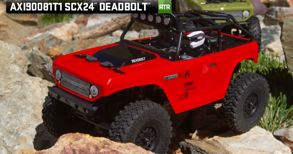 SCX24 Deadbolt 1/24th Scale Elec 4WD - RTR, Red - SHADOW HOBBIES