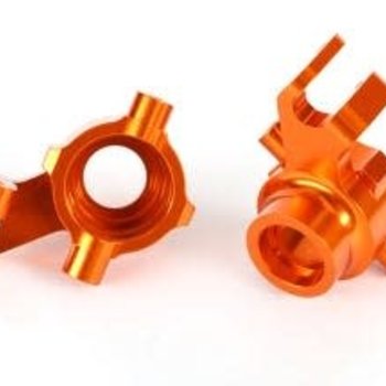 Traxxas Steering blocks, 6061-T6 aluminum (orange-anodized), left & right