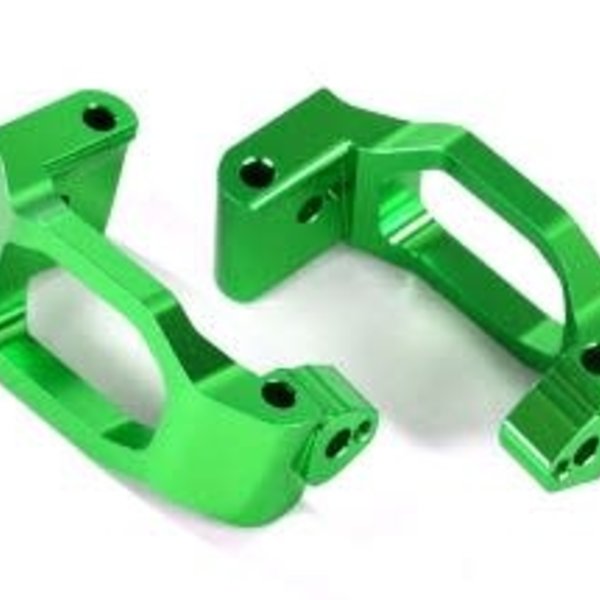 Traxxas Caster blocks (c-hubs), 6061-T6 aluminum (green-anodized), left & right/ 4x22mm pin (4)/ 3x6mm BCS (4)/ retainers (4)