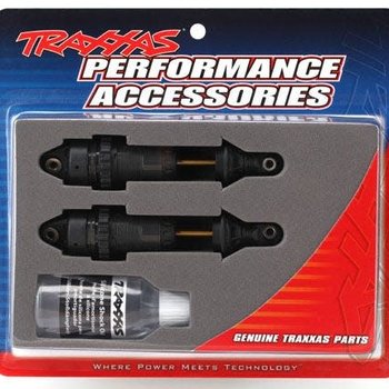 Traxxas Shocks, GTR long hard-anodized, PTFE-coated bodies with TiN shafts (assembled) (2) (without springs)