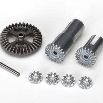 Traxxas Gear set, differential, metal (output gears (2)/ spider gears (4)/ ring gear, 35T (1)/ 2x14.8mm pin (1))