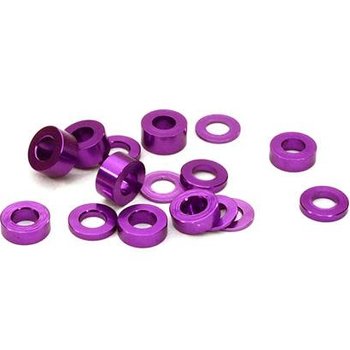 Integy Billet Machined 16pcs Aluminum M3x6 Washer Spacer (0.5, 1.0, 2.0, 3.0mm)