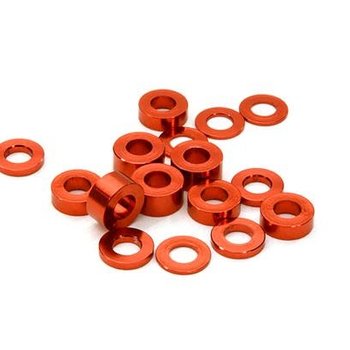 Integy Billet Machined 16pcs Aluminum M3x6 Washer Spacer (0.5, 1.0, 2.0, 3.0mm)