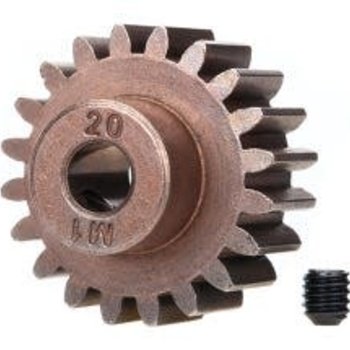 Traxxas Gear, 20-T pinion (1.0 metric pitch) (fits 5mm shaft)/ set screw (compatible with steel spur gears)