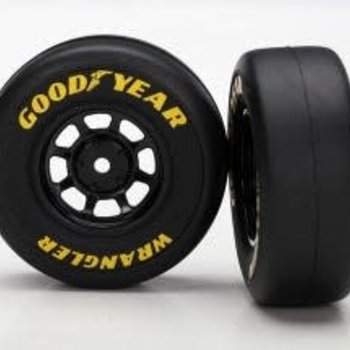 Traxxas Tires and wheels, assembled, glued (8-spoke wheels, black, 1.9 Goodyear Wrangler tires) (2)