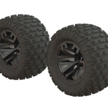 arrma dBoots Fortress MT Tire Set Glued Black Chrome (2)