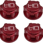 HOT RACING Hot Racing ERVT10C02 Red Aluminum 17mm Dirt Shield Wheel Nuts E-revo 2.0