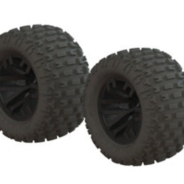 arrma AR550044 dBoots Fortress MT Tire Set Glued Black (2)