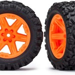 Traxxas Tires & wheels, assembled, glued (2.8') (RXT orange wheels, Talon Extreme tires, foam inserts) (2) (TSM rated)