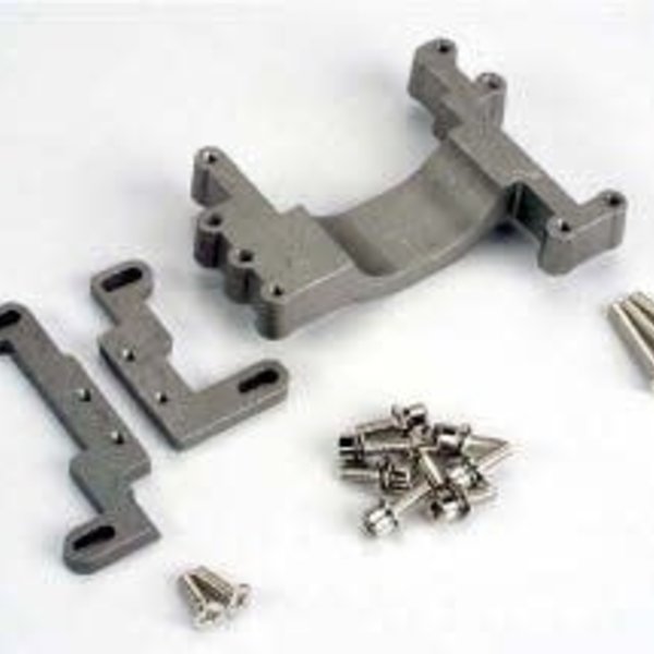 Traxxas Engine mount, 2 piece, aluminum (w/ screws) (N. Stampede)