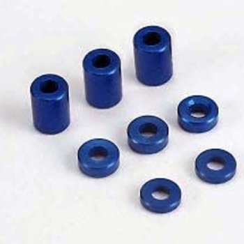 Traxxas Blue-anodized, aluminum spacers (3x6x8mm) (3)/ (3x6x1.5mm) (2)/ 3x6x2.5mm) (4)