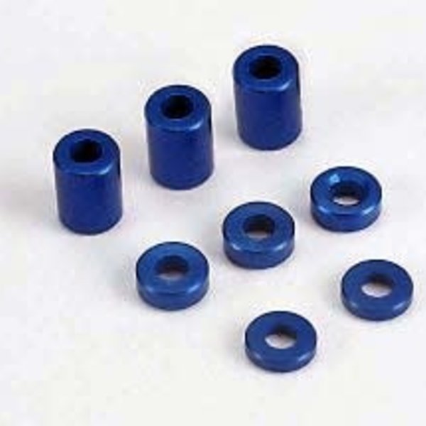 Traxxas Blue-anodized, aluminum spacers (3x6x8mm) (3)/ (3x6x1.5mm) (2)/ 3x6x2.5mm) (4)