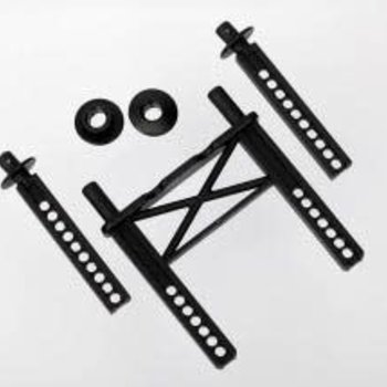 Traxxas Body mount, rear/ body mount posts, front (2)/ body washer, rear (2) (for Mustang body)