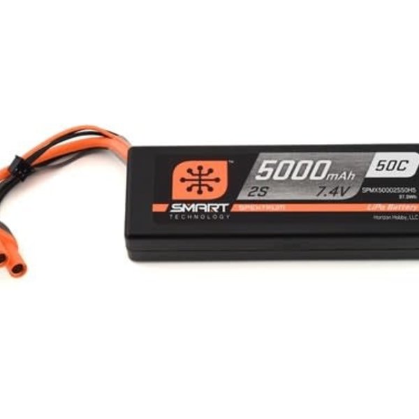 Spektrum 5000mAh 2S 7.4V 50C Smart LiPo Hardcase; IC5