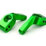 Traxxas Stub axle carriers, Rustler/Stampede/Bandit (2), 6061-T6 aluminum (green-anodized)/ 5x11mm ball bearings (4)