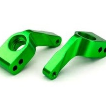 Traxxas Stub axle carriers, Rustler/Stampede/Bandit (2), 6061-T6 aluminum (green-anodized)/ 5x11mm ball bearings (4)
