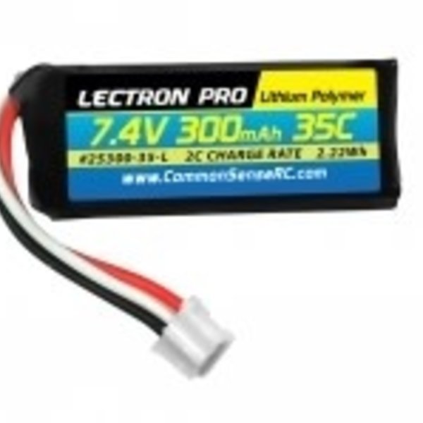 Commonsence RC Lectron Pro 7.4V 300mAh 35C Lipo Battery with UMX Connector for the UMX Timber, Beast, Carbon Cub, Blade 130X & mCP X BL