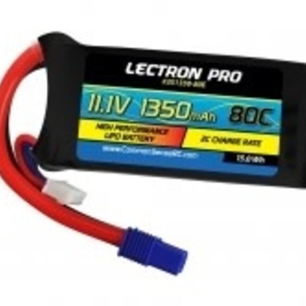 Commonsence RC Lectron Pro 11.1V 1350mAh 80C Lipo Battery with EC3 Connector for FPV Racers