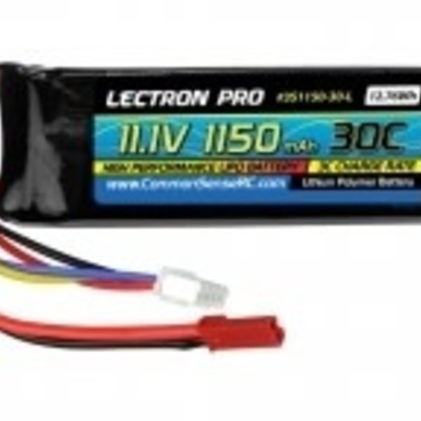 Commonsence RC Lectron Pro 11.1V 1150mAh 30C Lipo Battery with JST Connector for the E-flite Blade SR & Blade CP Pro