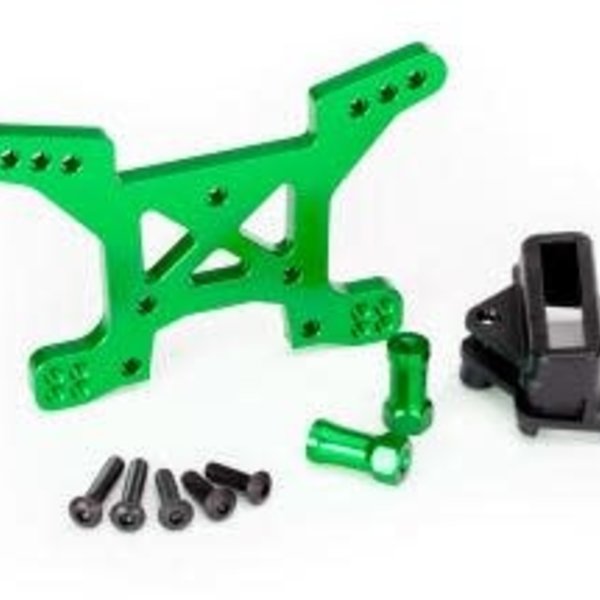 Traxxas Shock tower, front, 7075-T6 aluminum (green-anodized) (1)/ body mount bracket (1)