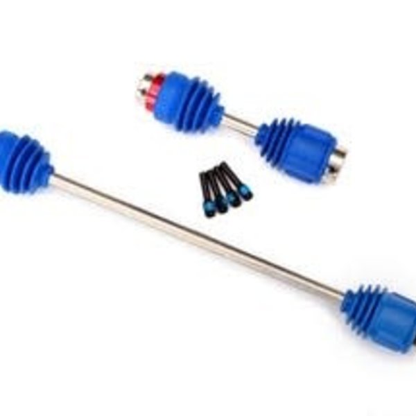 Traxxas Driveshafts, center E-Revo (steel constant-velocity) front (1)/ rear (1) (assembled with inner and outer dust boots, for E-Revo)