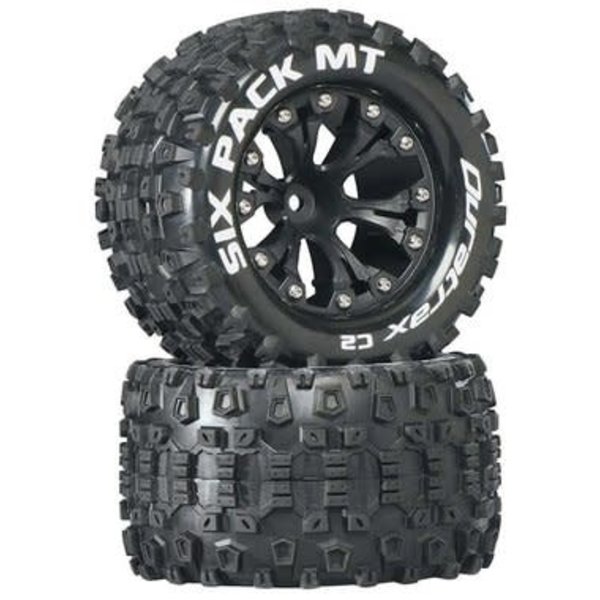 DuraTrax Sixpack MT 2.8" Truck 2WD Mntd 1/2" Offset C2 Blk (2)