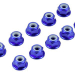 APEX APEX RC PRODUCTS BLUE 4MM ALUMINUM SERRATED NYLON LOCKNUT WHEEL NUT SET #9801