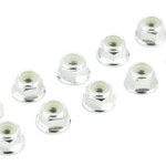 APEX Apex RC Products Silver 4mm Aluminum Serrated Nylon Locknut Wheel Nut Set #9805