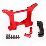 Traxxas Shock tower, rear, 7075-T6 aluminum (red-anodized) (1)/ body mount bracket (1)