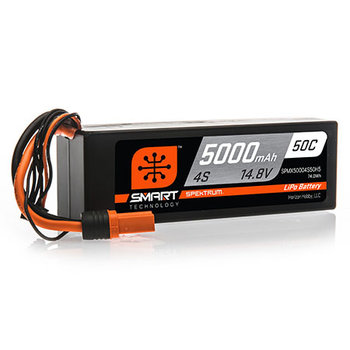 Spektrum 5000mAh 4S 14.8V 50C Smart LiPo Hardcase; IC5