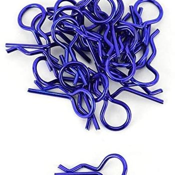 APEX Apex RC Products BLUE 1/10 Large Bent RC Anodized Body Clips - 25pcs #4031BL