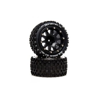 DuraTrax Six Pack ST Belted 2.8 Mounted F/R .5 Offst Blk(2)