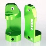 Traxxas Caster blocks, 30-degree, green-anodized 6061-T6 aluminum (left & right)/ suspension screw pin (2)
