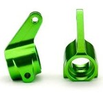 Traxxas Steering blocks, Rustler/Stampede/Bandit (2), 6061-T6 aluminum (green-anodized)/ 5x11mm ball bearings (4)