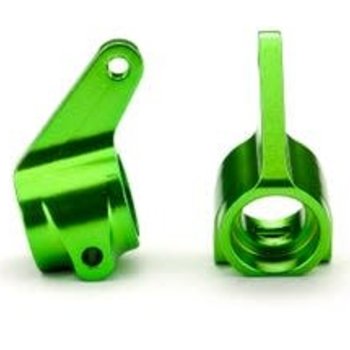 Traxxas Steering blocks, Rustler/Stampede/Bandit (2), 6061-T6 aluminum (green-anodized)/ 5x11mm ball bearings (4)