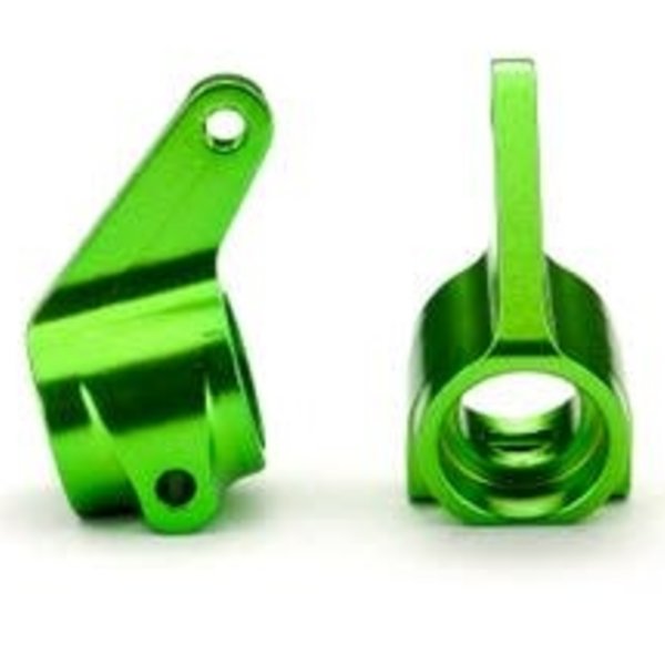 Traxxas Steering blocks, Rustler/Stampede/Bandit (2), 6061-T6 aluminum (green-anodized)/ 5x11mm ball bearings (4)