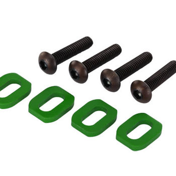 Traxxas Washers, motor mount, aluminum (green-anodized) (4)/ 4x18mm BCS (4)