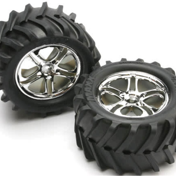 Traxxas 5173 TIRES/WHEELS ASSM MAX/REV