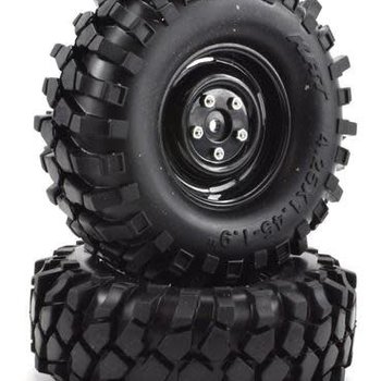 APEX APEX RC PRODUCTS 1.9" BLACK "K1" WHEELS + 108MM "MUNCHER" CRAWLER TIRES #6150