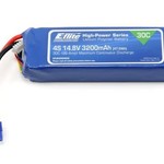 3200mAh 4S 14.8V 30C LiPo, 12AWG EC3