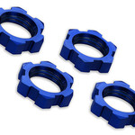 Traxxas Wheel nuts, splined, 17mm, serrated (blue-anodized) (4)