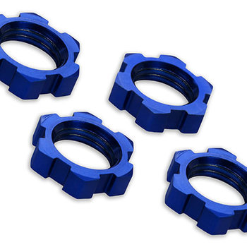 Traxxas Wheel nuts, splined, 17mm, serrated (blue-anodized) (4)