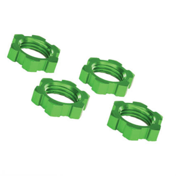 Traxxas 7758G Wheel nuts, splined, 17mm, serrated (green-anodized) (4)