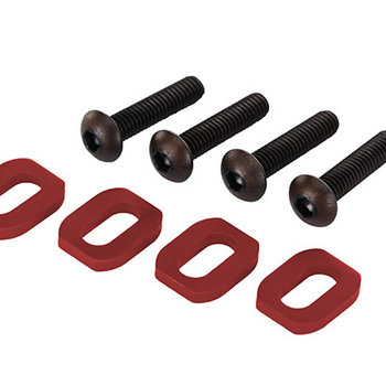 Traxxas Washers, motor mount, aluminum (red-anodized) (4)/ 4x18mm BCS (4)
