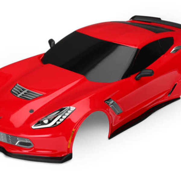 Traxxas Body, Chevrolet Corvette Z06, red (painted, decals applied) incl. lwr 48 ship