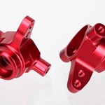 Traxxas Steering blocks, 6061-T6 aluminum (red-anodized), left & right