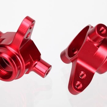 Traxxas Steering blocks, 6061-T6 aluminum (red-anodized), left & right